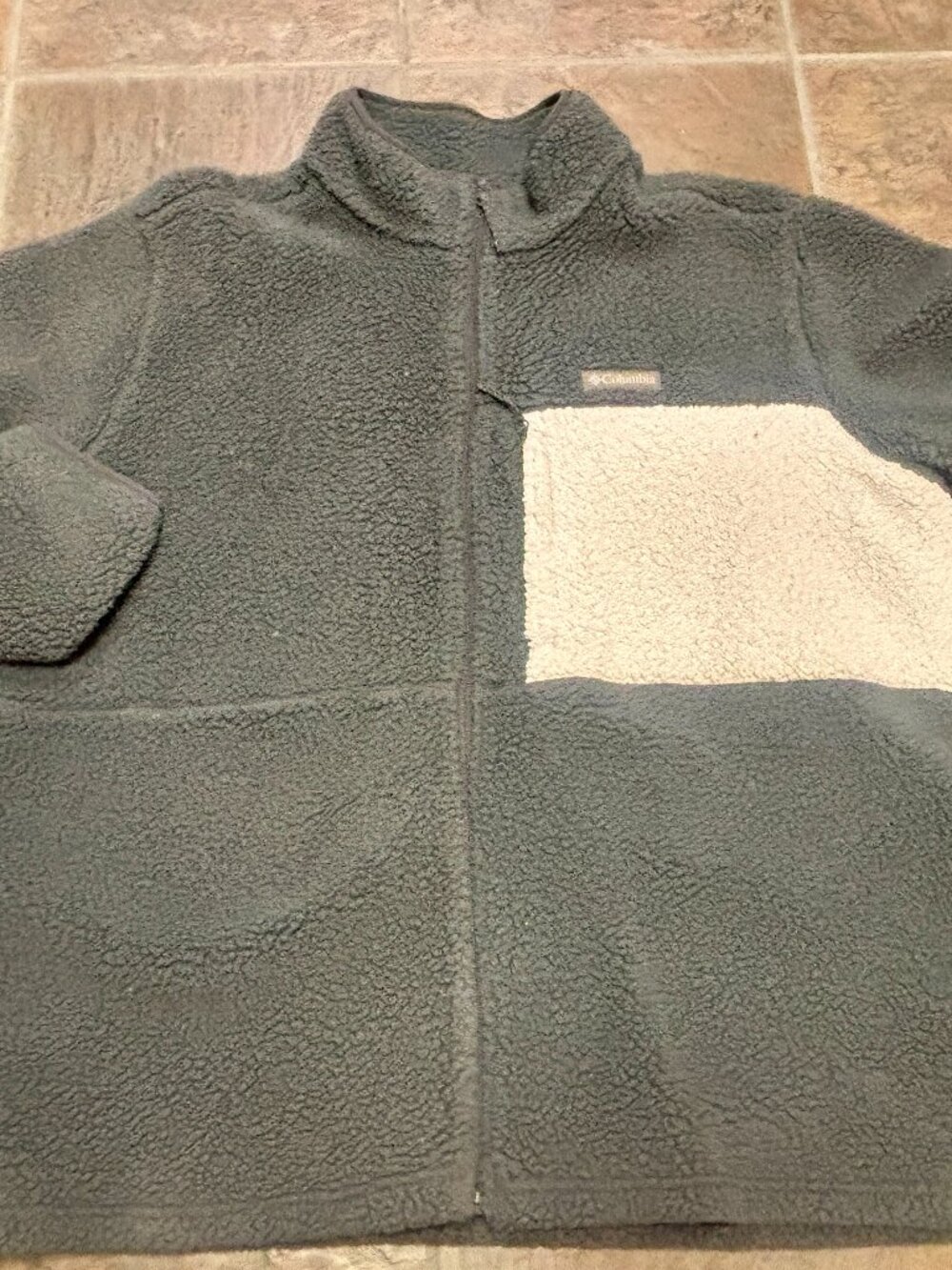 ~~Unisex Adult XXL Columbia Lodge Sherpa Gray Fleece Full Zip Jacket Warm Colum